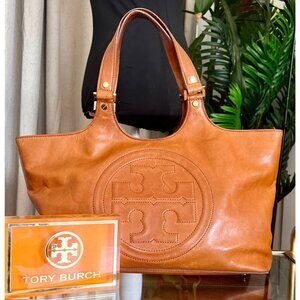 Tory Burch Camel Brown Leather Ella Bombe Shoulder Bag